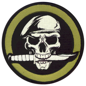 72194 ROTHCO MILITARY SKULL / KNIFE PATCH W/HOOK BACK