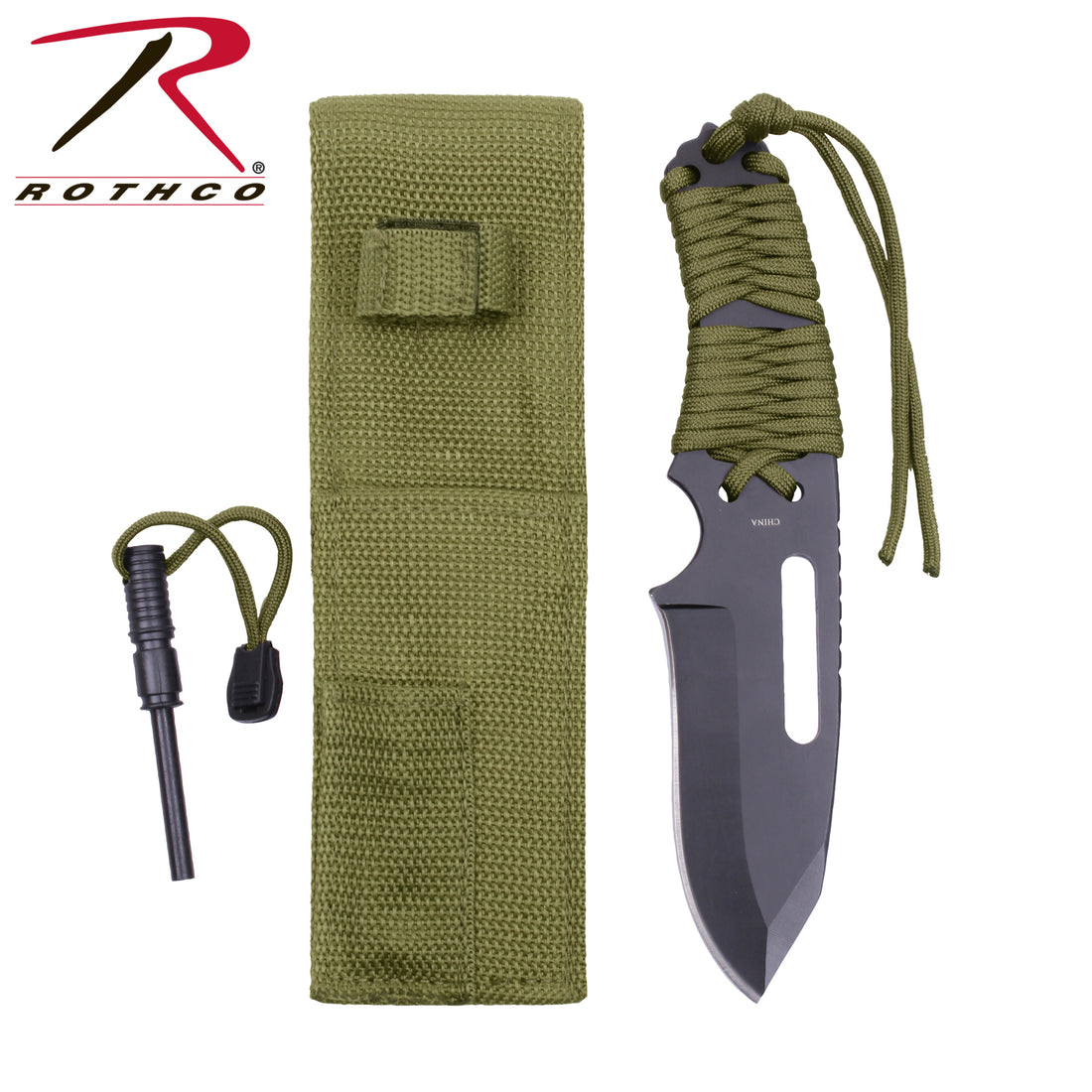 36742 Rothco Large Paracord Knife With Fire Starter