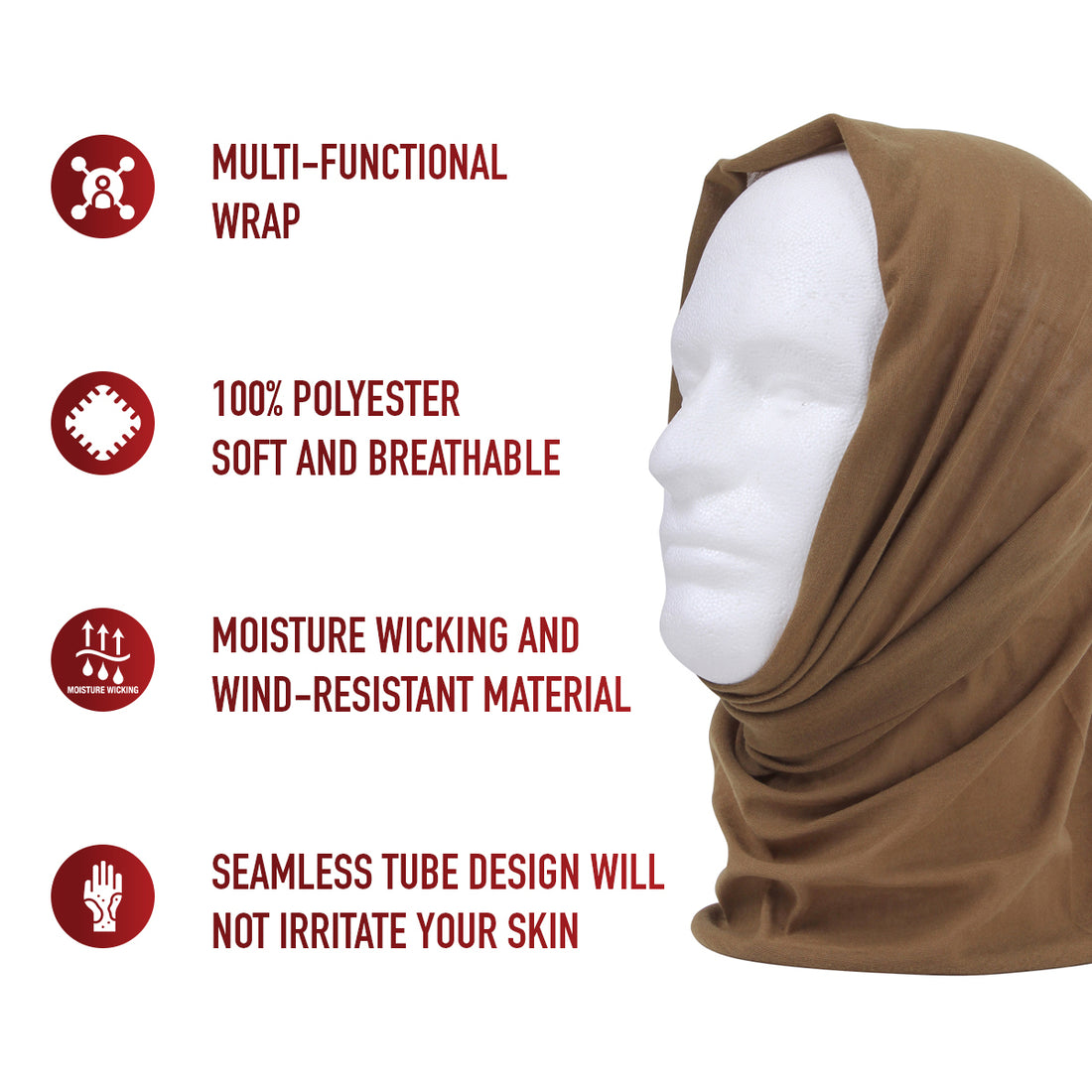 5302 Rothco Multi-Use Neck Gaiter and Face Covering Tactical Wrap