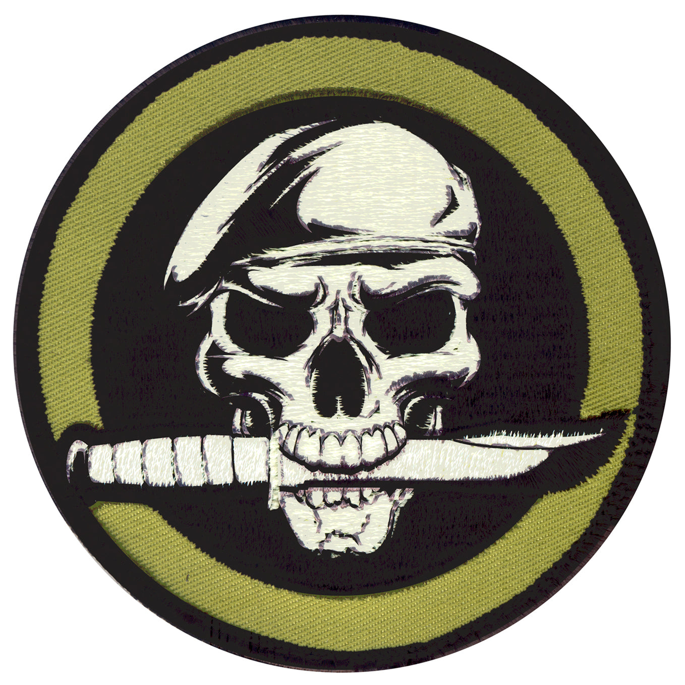 72194  ROTHCO MILITARY SKULL / KNIFE  PATCH W/HOOK BACK