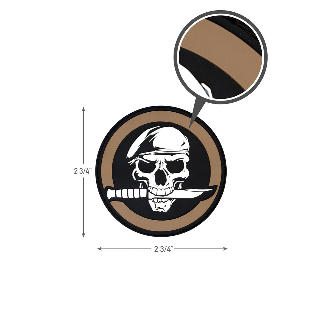 72197 Rothco PVC Military Skull & Knife Morale Patch