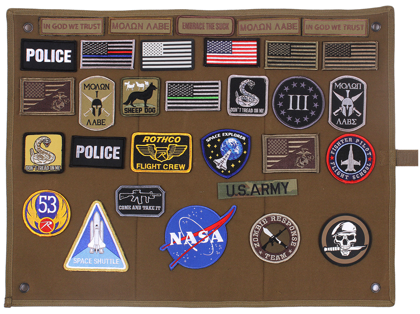 9010 Rothco Hanging Roll-Up Morale Patch Board