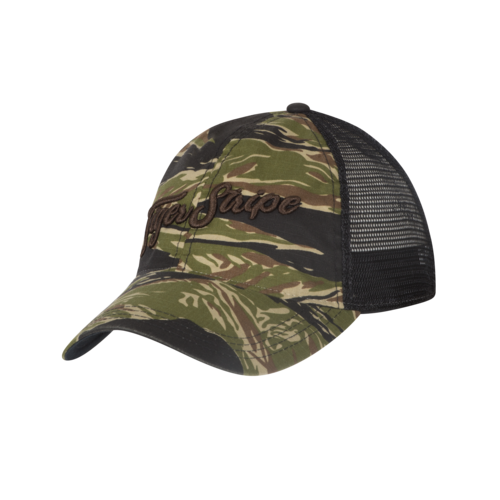 Tiger Stipe Trucker Cap - Polycotton Stretch Ripstop - Tiger Stripe / Black A