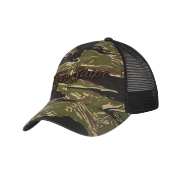 Tiger Stipe Trucker Cap - Polycotton Stretch Ripstop - Tiger Stripe / Black A