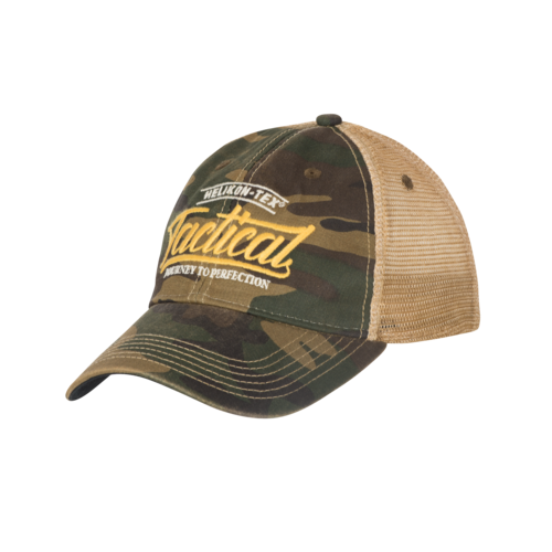Tactical Trucker Cap - Dirty Washed Cotton -US Woodland / Khaki A