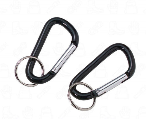 281 ROTHCO 60MM ACCESSORY CARABINER W/  KEY RING -2PK Aluminum
