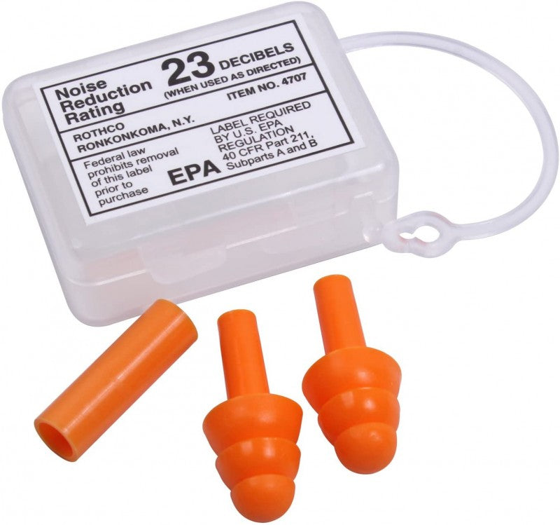 4707 ROTHCO G I TYPE SILICONE EARPLUGS - ORANGE