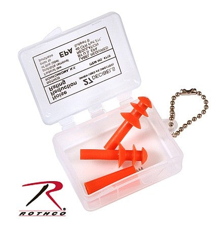 4707 ROTHCO G I TYPE SILICONE EARPLUGS - ORANGE
