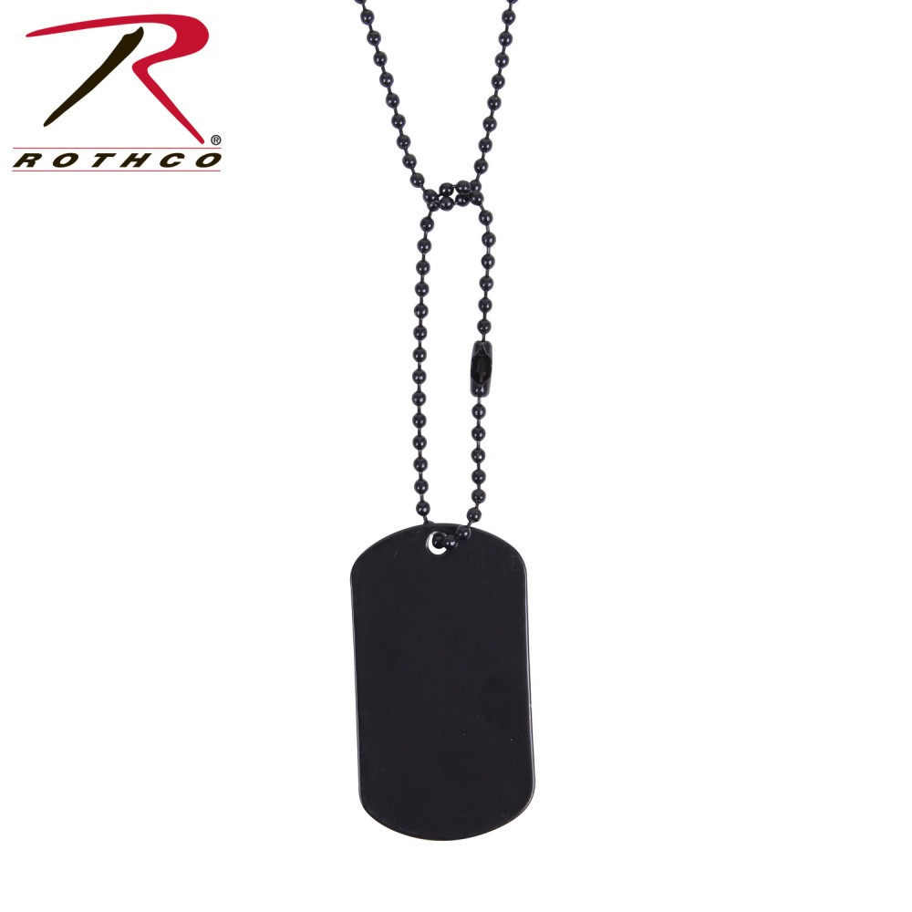 8393 ROTHCO MILITARY DOG TAG - BLACK Stainless Steel 304