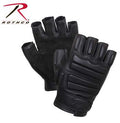 2817 ROTHCO FINGERLESS PADDED TACTICAL  GLOVES - BLACK LEATHER - Target KSA - متجر هدف
