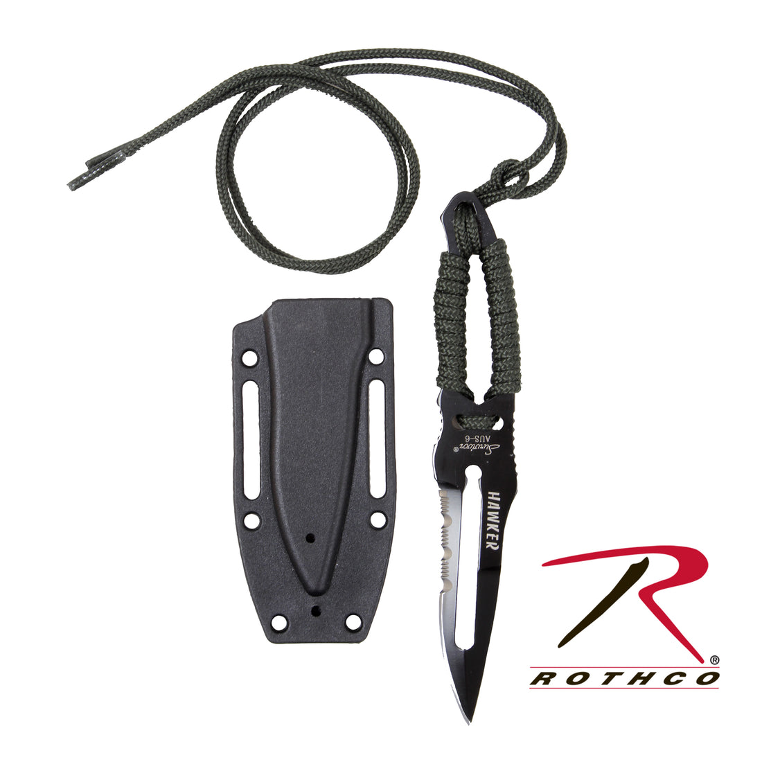 3663 ROTHCO OD PARACORD KNIFE W/SHEATH - Target KSA - متجر هدف