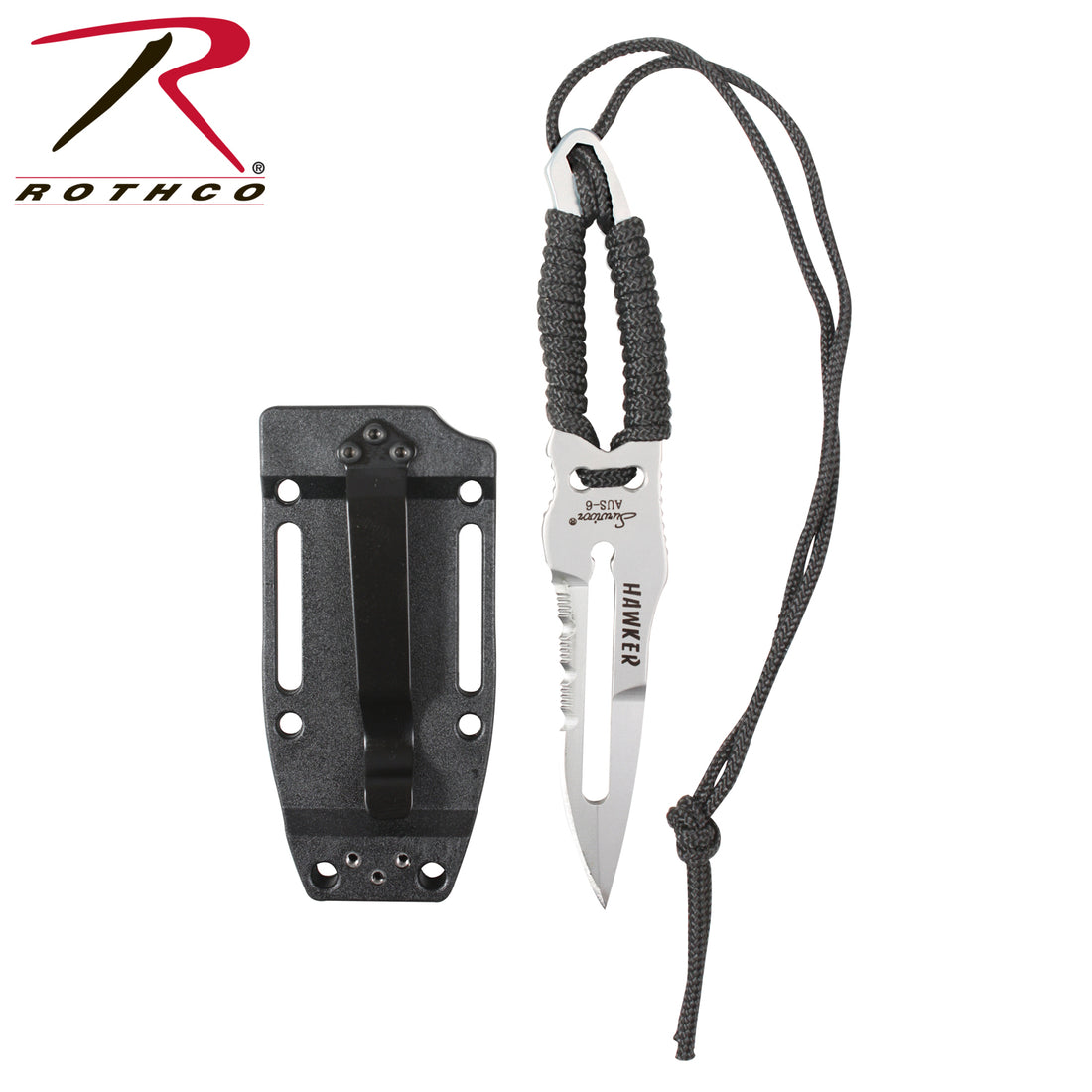 3673  ROTHCO BLK PARACORD KNIFE W/SHEATH - Target KSA - متجر هدف