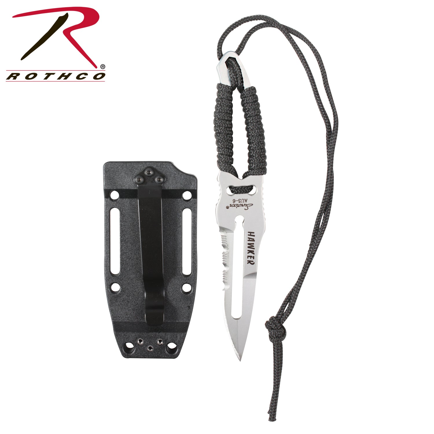 3673  ROTHCO BLK PARACORD KNIFE W/SHEATH - Target KSA - متجر هدف