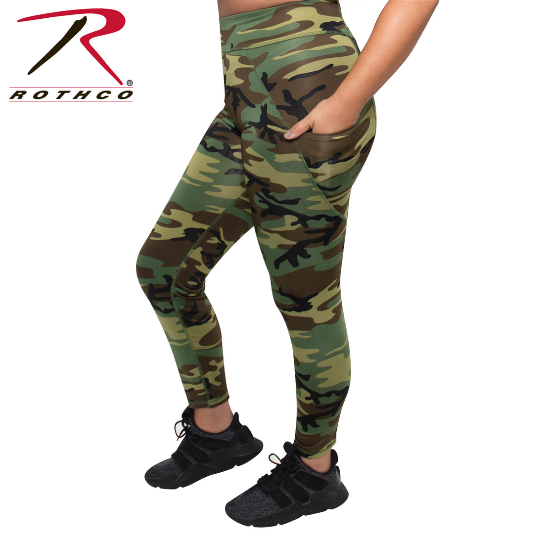 4891 Rothco Womens Workout Performance Camo Leggings With Pockets
