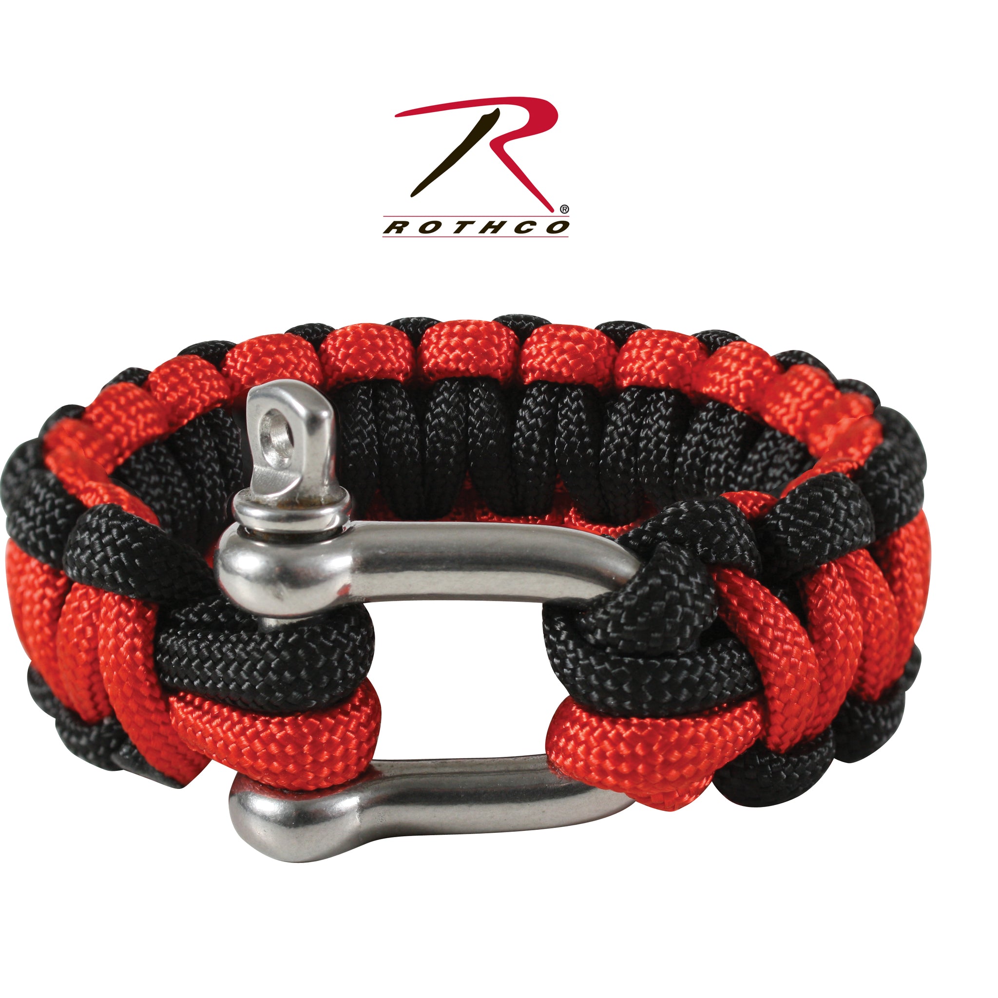 911 Rothco Thin Red Line Paracord Bracelet With D-Shackle